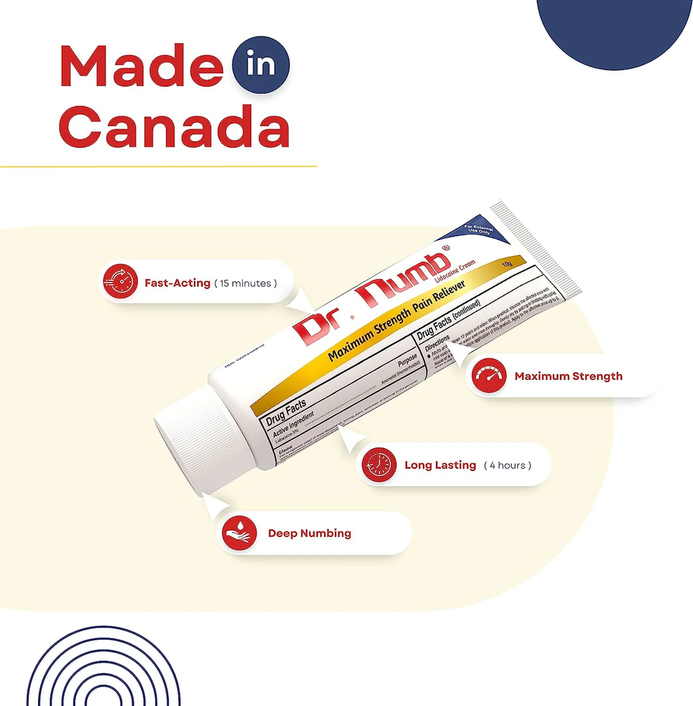 DR NUMB® Crème analgésique topique - Lidocaine 5% - 10 gr