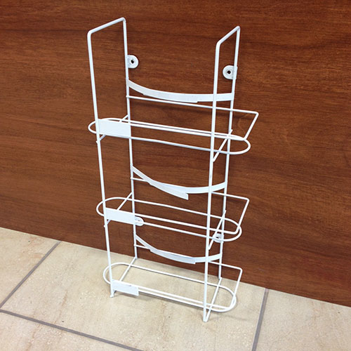 White wall support for 3 glove boxes